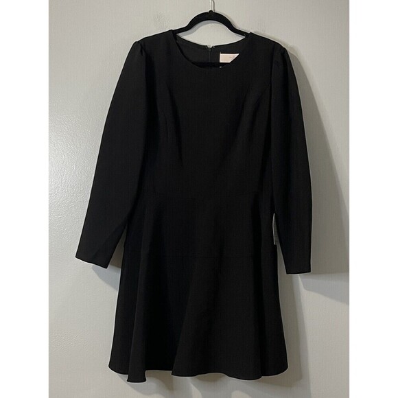 GAL MEETS GLAM Celeste Fit Flare Dress Size 16 Black NEW Party LBD Cocktail Chic - Picture 2 of 12